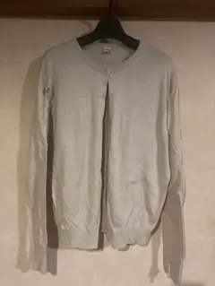 ベージュ ボタン付き カーディガン Lサイズ