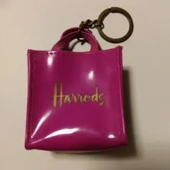Harrods ミニトートバッグ キーホルダー　濃ピンク