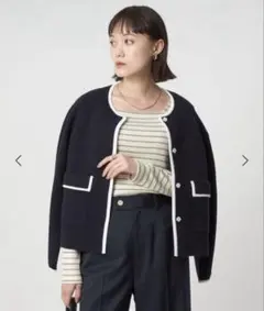 ブライトリブ スクエアネック ロングスリーブ カットソー