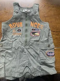 PICK ON VA ミリタリースタイルロンパース カーキ色