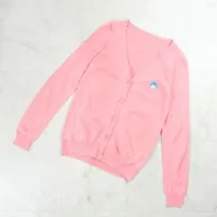 フランシュリッペ ペンギン刺繍Vネックカーディガン 長袖 ピンク M*JD340