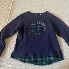 BeBe キッズ トレーナー 120cm ネイビー チェック