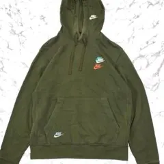 人気M​✨️ナイキ NIKE トレーナー スウェット パーカー 刺繍ロゴ カーキ