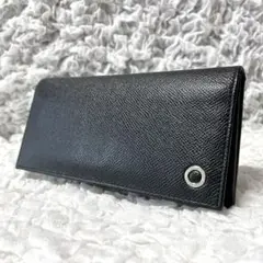 極美品✨BVLGARI ブルガリ ブルガリマン 二つ折り　財布 黒　サークルロゴ