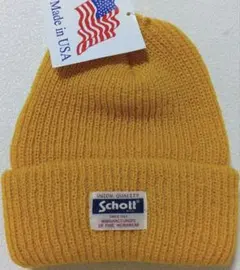 Schott マスタードニット帽 Made in USA