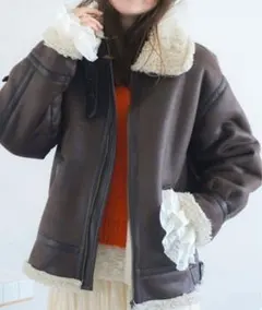 Ungrid フェイクムートンボアブルゾン　s