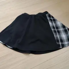 キッズ ブラック チェック柄 キュロットスカート