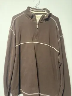 ハーフジップ スウェット ブラウン XL