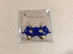 水引き ピアス 猫濃紫