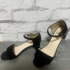 【極美品】unReef アンリーフ ビジューヒール サンダル ブラック 23cm