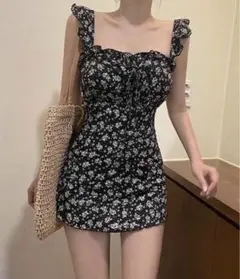 花柄フリルワンピース水着