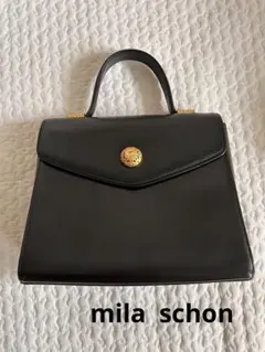 極美品】mila schon ラウンドシルエット がま口フォーマルハンドバッグ