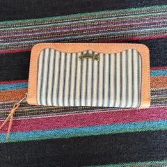 美品　DIABOLIC ストライプ 長財布　ティッキング　サドルレザー