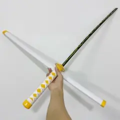 我妻 善逸 日輪刀 長さ:100CM 重:0.3KG 日本刀 模造刀 木刀 成人