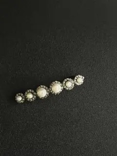 パール×ラインストーン　ヘアクリップ