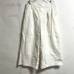 studio CLIP Mサイズ カジュアルパンツ麻綿ワイドパンツ ホワイトのサムネイル