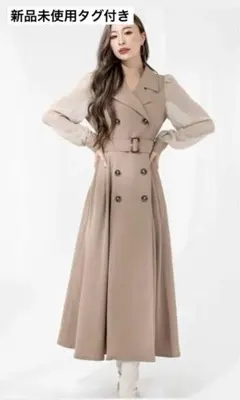 【新品未使用タグ付き】DURAS袖シアートレンチワンピース