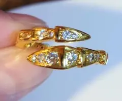 スネークリングゴールド ダイヤ 18K レディース 指輪 蛇 金属アレルギー対応のサムネイル