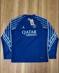 PSG×Jordan ロイヤルブルー翼柄長袖シャツ Sサイズ サッカーウェア