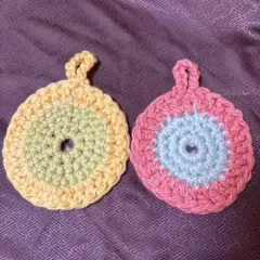 ハンドメイド 手編み アクリルたわし 2個セットのサムネイル