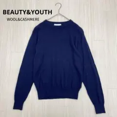 ◆ BEAUTY&YOUTH ウール カシミヤ クルーネック ニット セーター