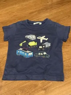 familiar 車と飛行機の刺繍 Tシャツ