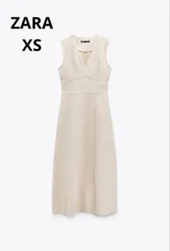 ZARA スウェード Vネック ノースリーブワンピース XS