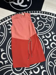 TED BAKER ノースリーブワンピース 10号 ピンク/レッド