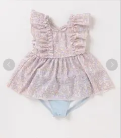 【petit main 】フリル　花柄　水着　90 プティマイン