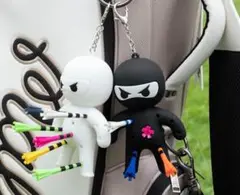ゴルフ ティーホルダー 2個セット ブラック ホワイト ニンジャ 収納 グッズ