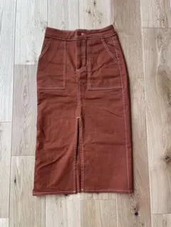 ZARA trafaluc collectionテラコッタカラー ステッチパンツのサムネイル