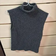 ハイネック リブニット ノースリーブ