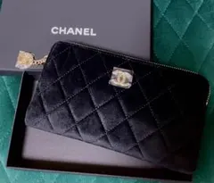 新品　シャネル キルティングポーチ　ノベルティ品　ベルベット　コスメポーチ