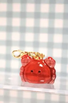 かにチャーム【カニ・レッド・ゴールド金具・カニカン付】
