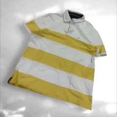 TOMMY HILFIGER トミー　半袖ポロシャツ イエローボーダーL（A3のサムネイル