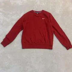 ナイキ　NIKE赤スウェットM刺繍ロゴ定番人気