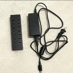 ELECOM 16ポートのUSBハブ、ブラック　セット