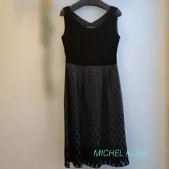 MICHEL KLEIN ブラックドット セレモニー　パーティードレス