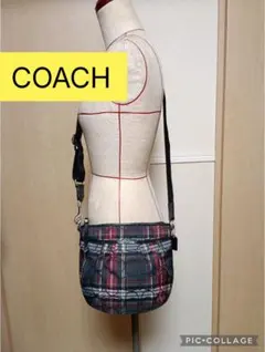 COACH コーチチェック柄 サコッシュ