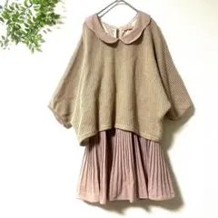 ダズリンmdazzlin オールインワン ニット プリーツスカート ワンピース