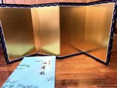 五月人形 金屏風 25号 四曲屏風 飾り屏風 端午の節句 日本人形 兜飾り 美品のサムネイル