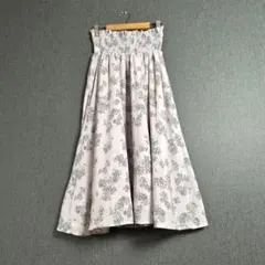 【MAJESTIC LEGON】花柄フレアスカート 薄ピンク ウエストゴム