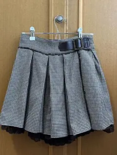 axes femme チェック柄プリーツキュロット