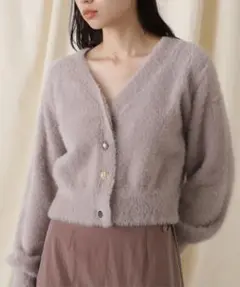 JILL by JILL STUART ビジューボタンシャギーカーディガン　美品のサムネイル