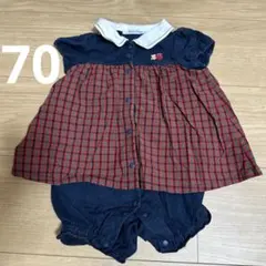 お値下げしました！familiar ファミリア　半袖ロンパース