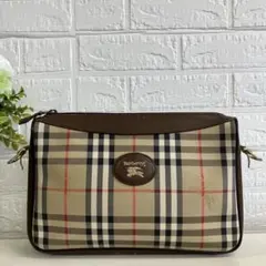 BURBERRY　バッグ　ノバチェック　ホースロゴ　※ショルダー紐欠品　2769