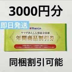 ヤマダ電機あんしん保証会員YAMADA年間商品割引券3000円分500円×6枚①
