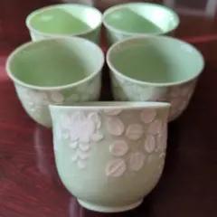 雅祥　花模様 湯飲み 5個セット