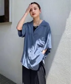 美品】TODAYFUL Satin Short Shirts アイスブルーF❣️ - メルカリ