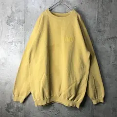 Y2242古着 トレーナー スウェット ワンポイント 黄色 90s Y2K